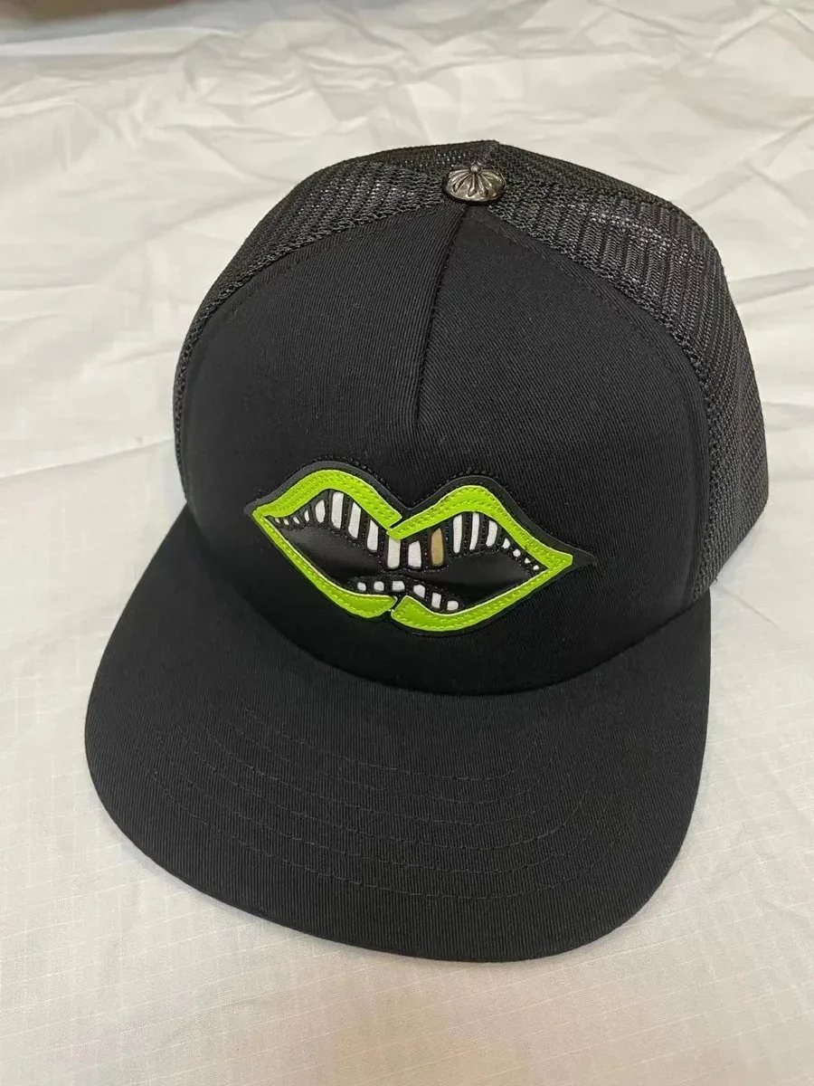 Chrome Hearts Chrome Hearts Lips Trucker Hat Black Green Black - 1