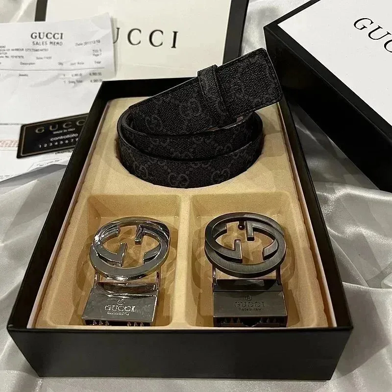 Gucci Gucci GG Supreme Belt Black Leather Belt Black - 1