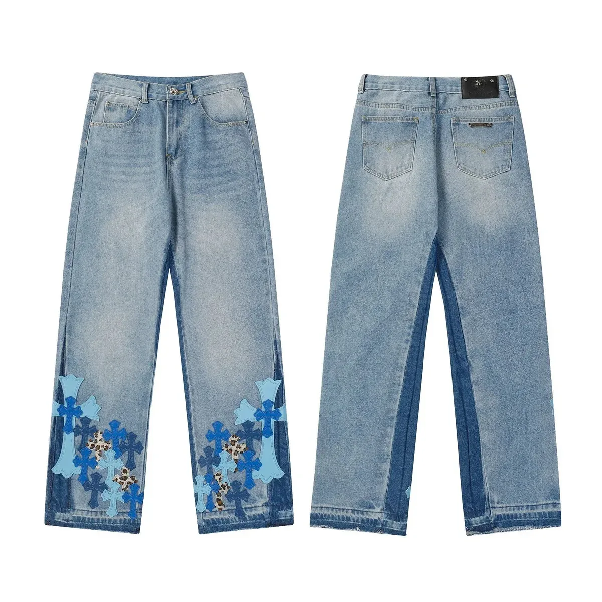 Chrome Hearts Chrome Hearts CH Cross Light Blue Cross Detail Jeans Blue