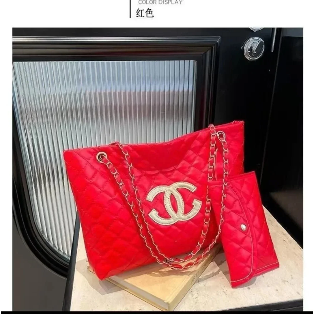 Chanel Chanel Quilted Tote Bag Crimson Red