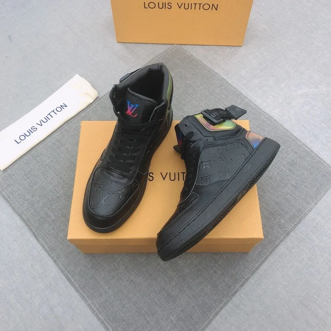 Louis Vuitton Louis Vuitton LV Trainer Black/Iridescent High-Top Sneakers Black