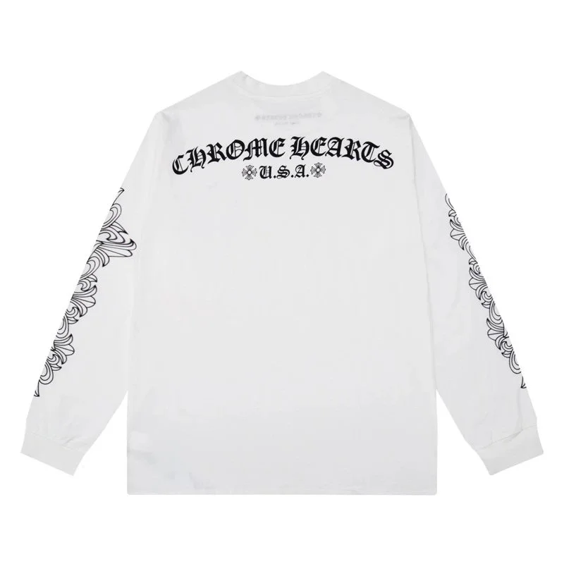 Chrome Hearts Chrome Hearts White Floral Cross Long Sleeve T-Shirt White - 1