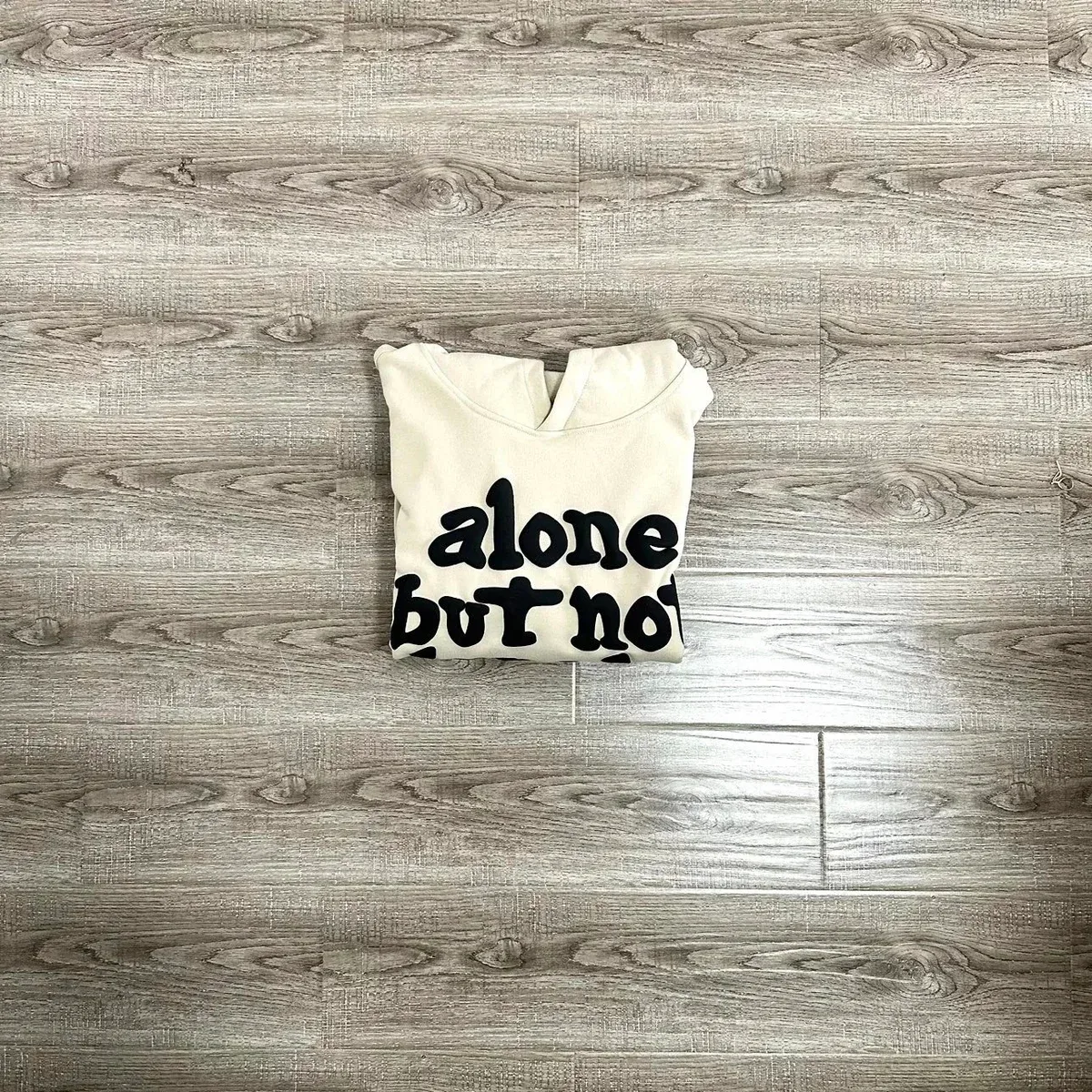 Other Unisex 'Alone But Not' Hoodie Cream Cream - 1