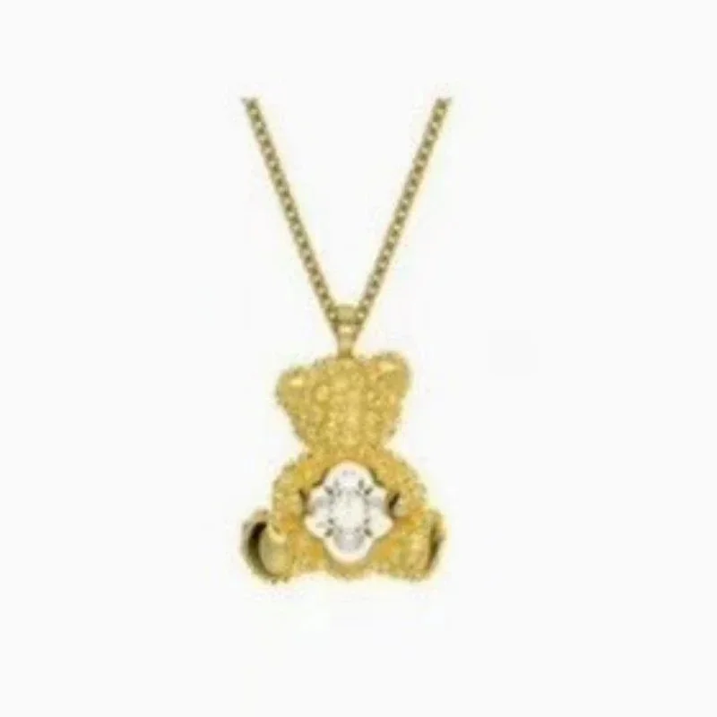 Other Teddy Bear Pendant Necklace A33 Jewelry Gold - 1