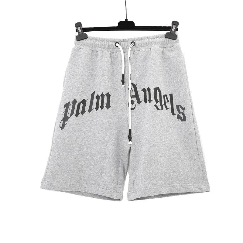Palm Angels Palm Angels Grey 'Palm Angels' Logo Shorts Grey - 1