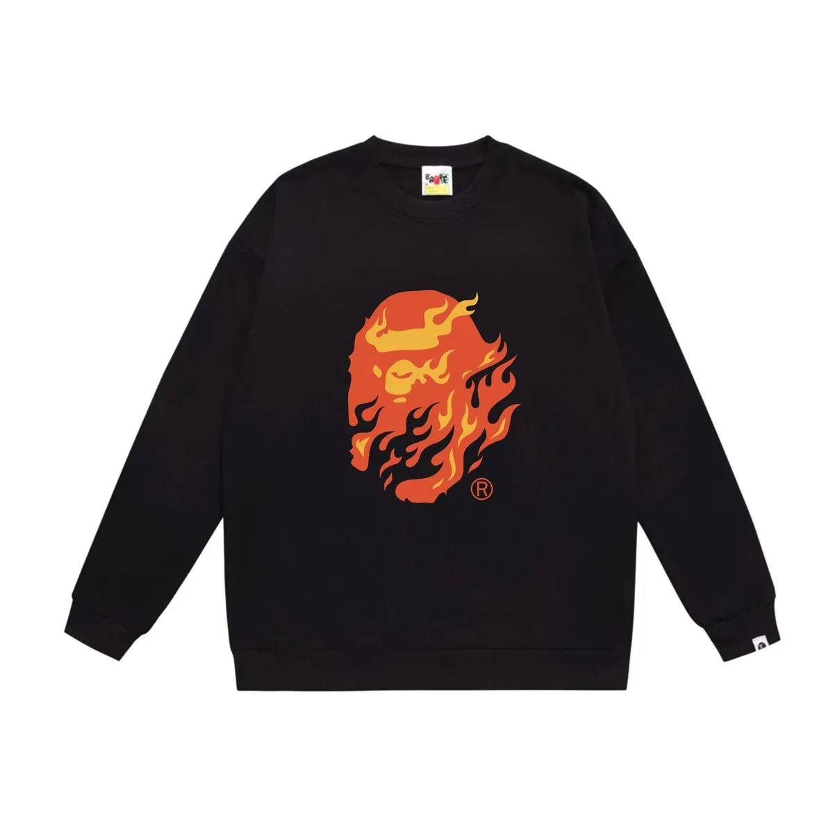 A Bathing Ape A Bathing Ape BAPE STA Flame Head Black Sweatshirt Black - 1