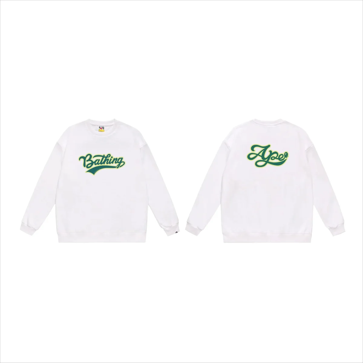 A Bathing Ape A Bathing Ape White Bathing Ape Crewneck Sweatshirt White - 1