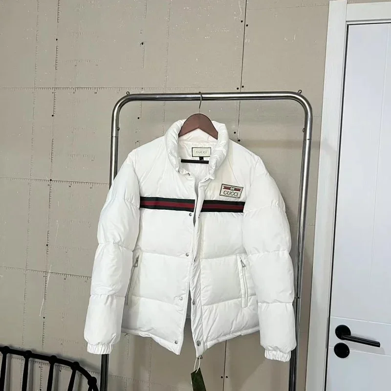 Gucci Gucci Web Stripe White Puffer Jacket White