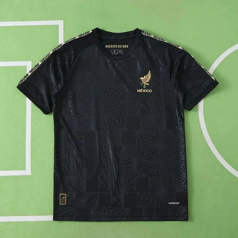 Adidas Adidas Mexico De Oro Black Gold Soccer Jersey Black - 1