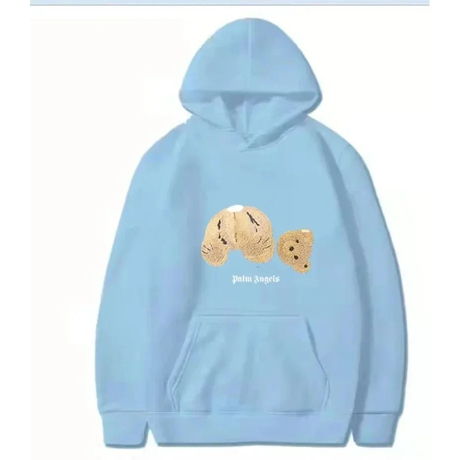 Palm Angels Palm Angels Bear Light Blue Hoodie Blue - 1