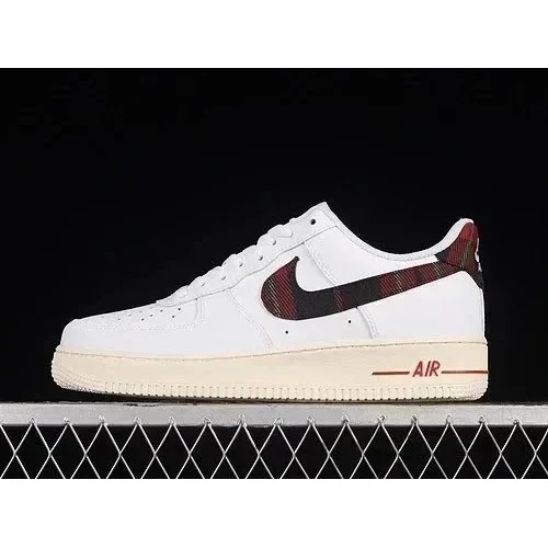 Nike Nike Air Force 1 Plaid Swoosh White Sneakers White - 1