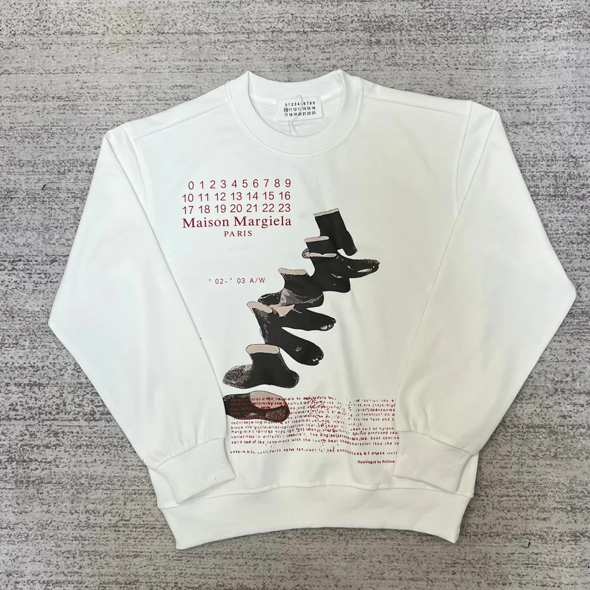 Maison Margiela Maison Margiela White Boot Print Crewneck Sweatshirt White - 1