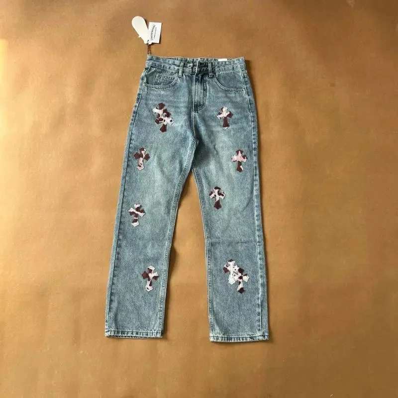 Chrome Hearts Chrome Hearts CH Cross Cow Cross Blue Jeans Blue
