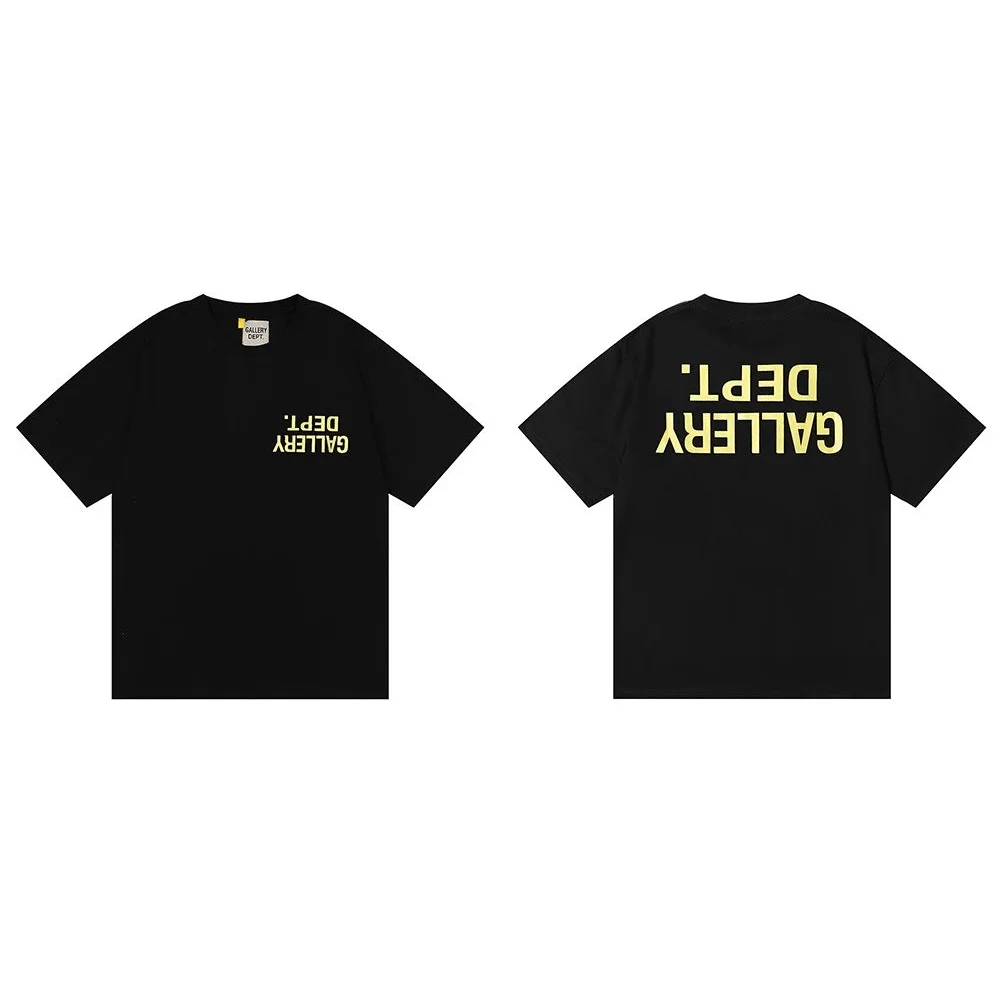 Gallery Dept. Gallery Dept. DEPT. T-Shirt Black with Yellow Back Text Black - 1