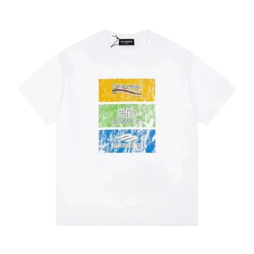 Balenciaga Balenciaga Tri-Panel Logo T-Shirt White White