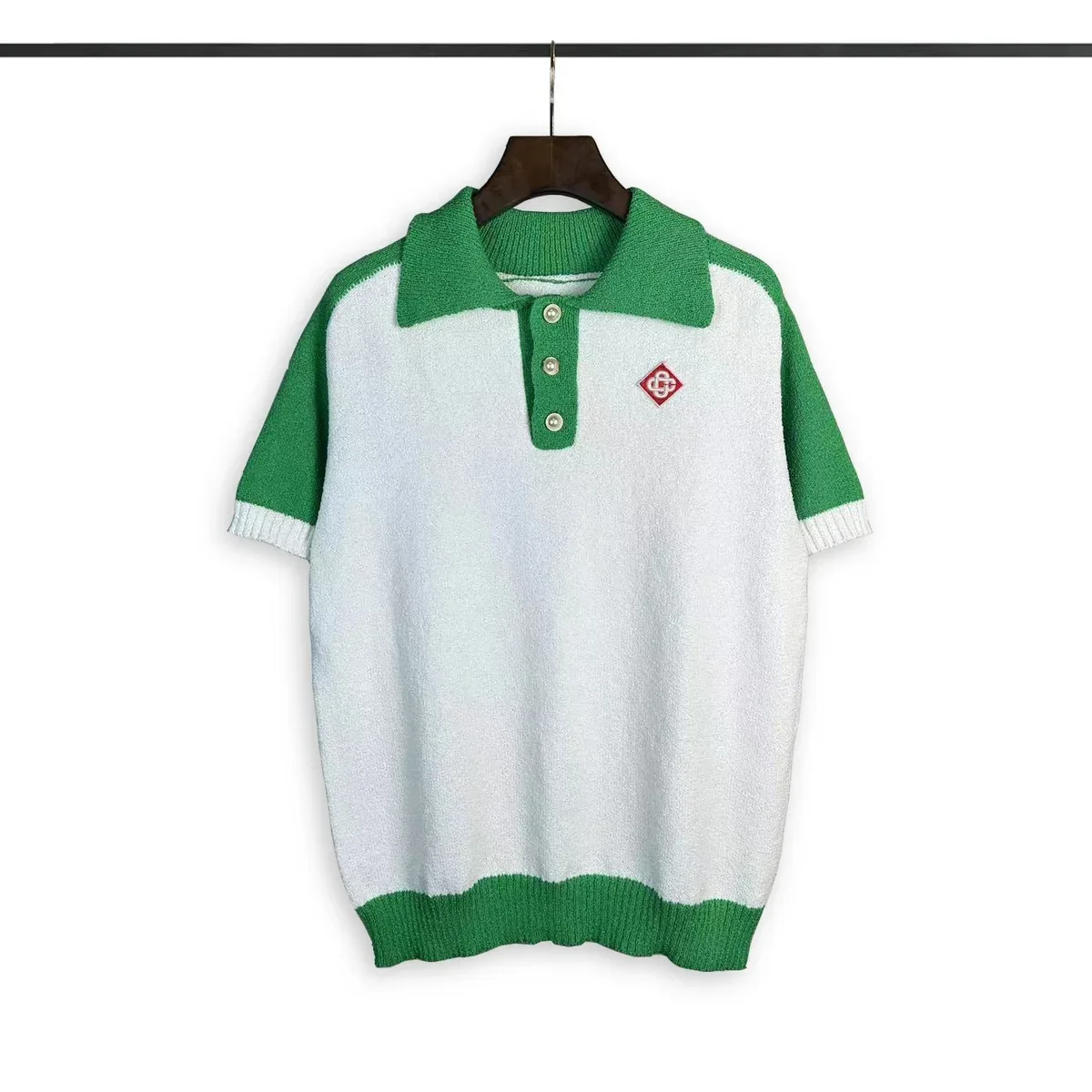 Other White Green Polo Shirt with Embroidered Logo White - 1