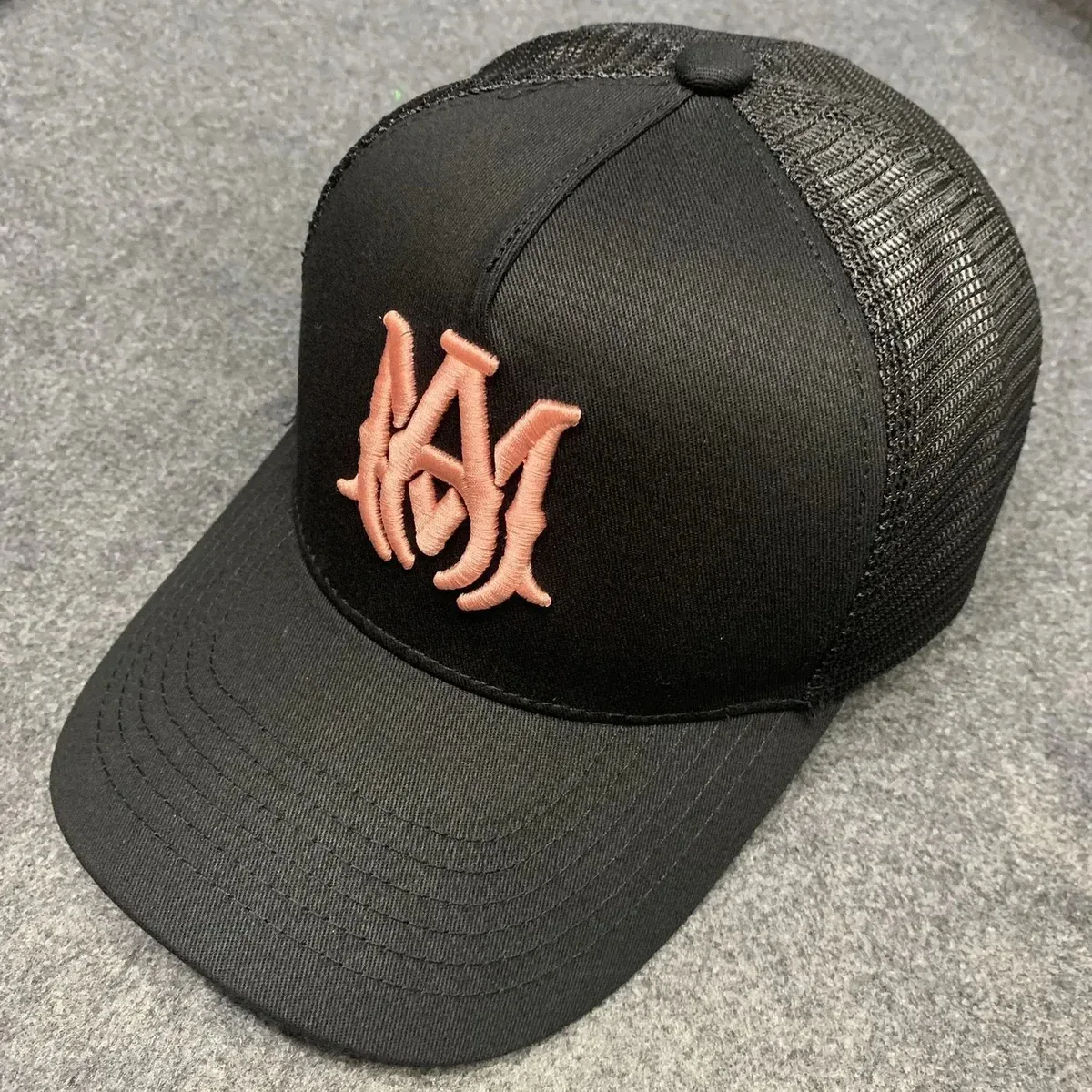 Other Black with Pink Embroidery Trucker Cap Black - 1