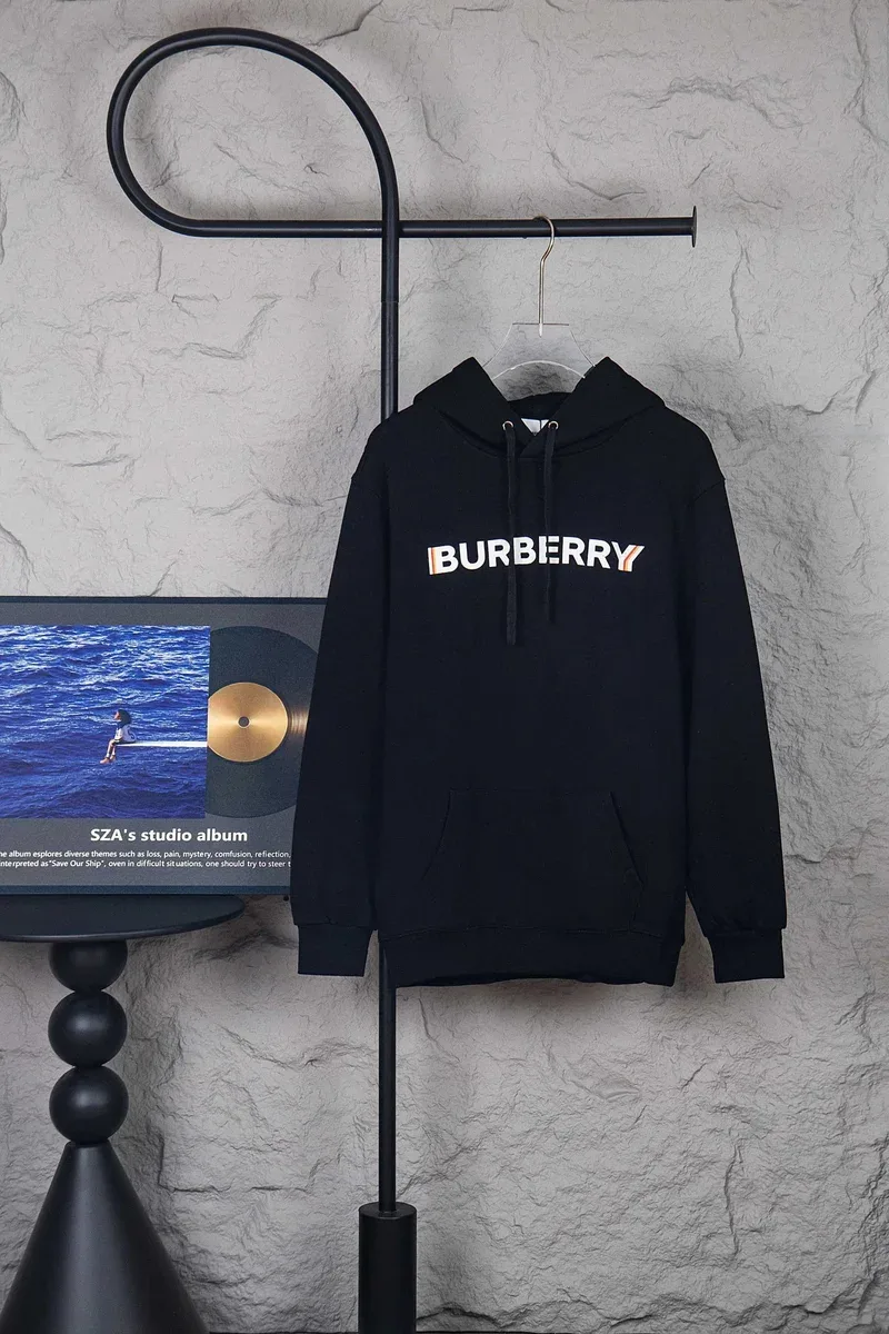Burberry Burberry Black Logo Hoodie Sweatshirt Black - 1