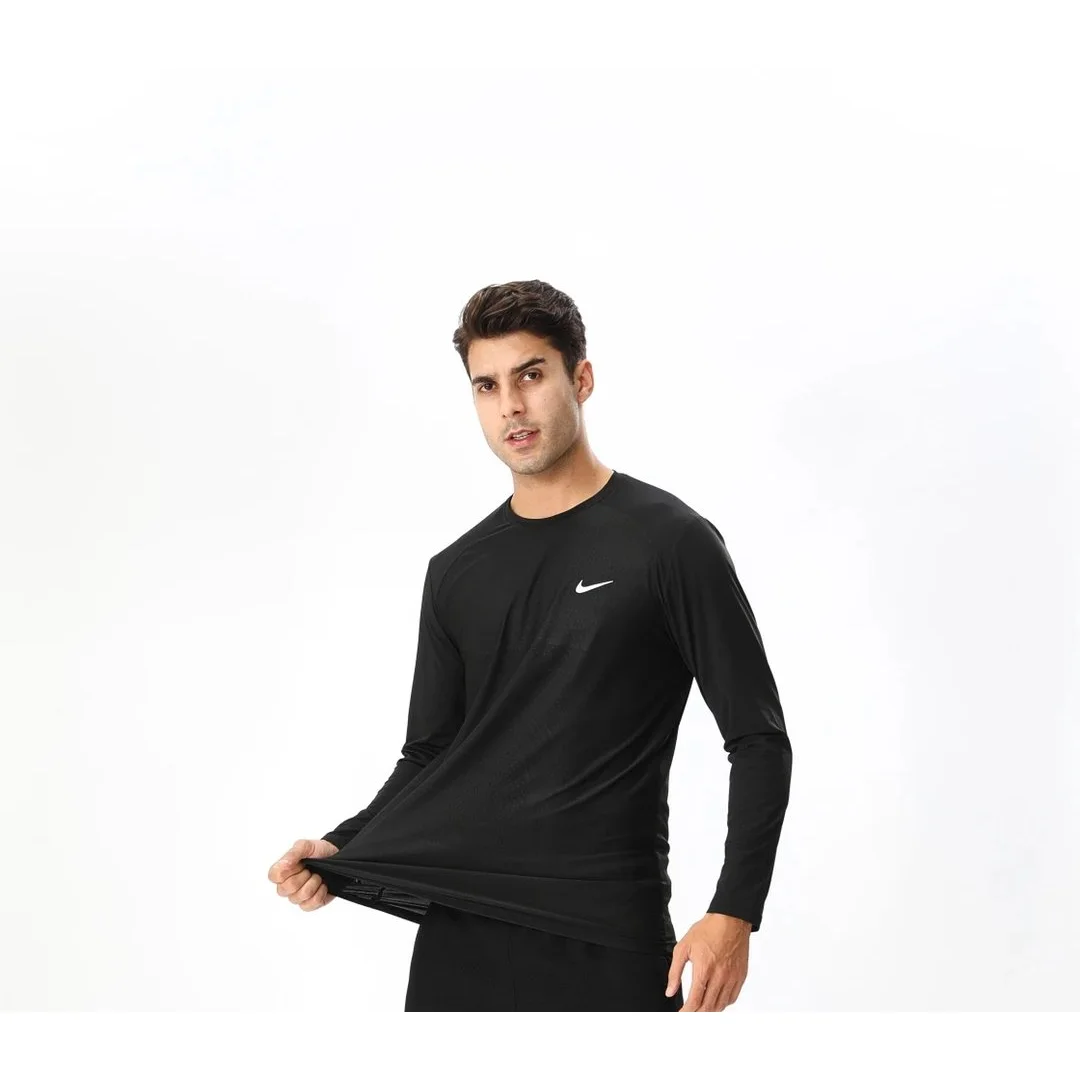 Nike Nike Dri-FIT Long Sleeve T-Shirt Black Men's Black