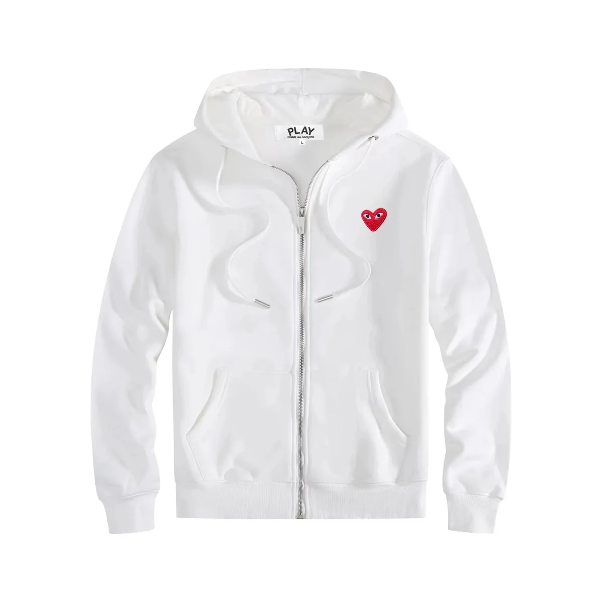 Comme des Garçons Comme des Garçons Play White Zip-Up Hoodie White