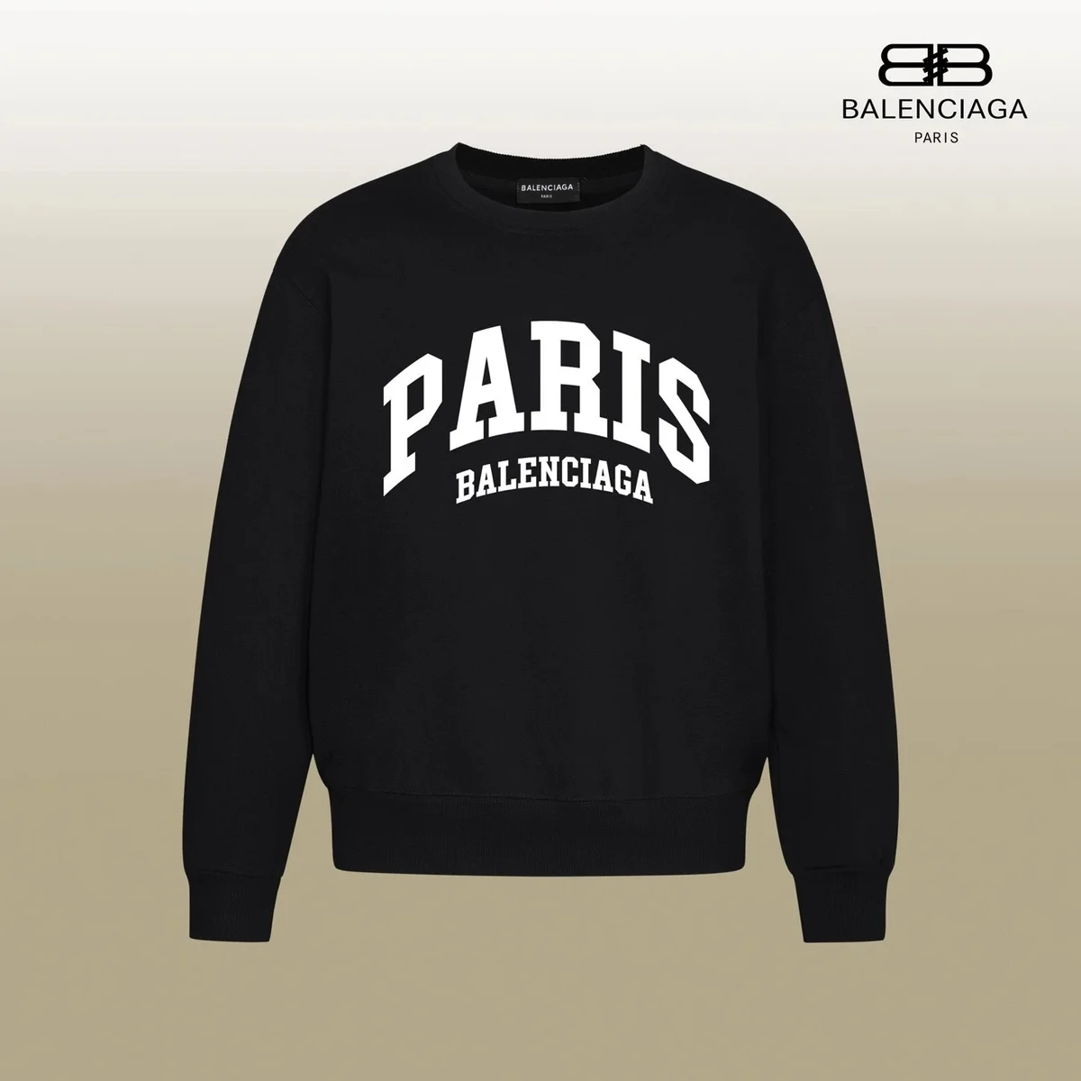 Balenciaga Balenciaga Paris Black Crewneck Sweatshirt Black - 1