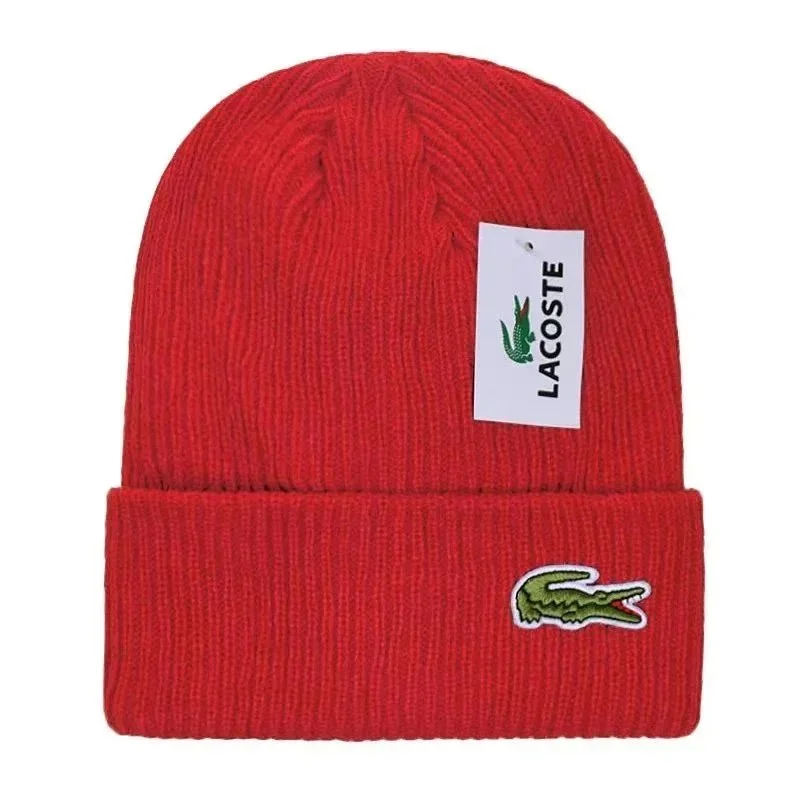 Lacoste Lacoste Red Crocodile Beanie Hat Red