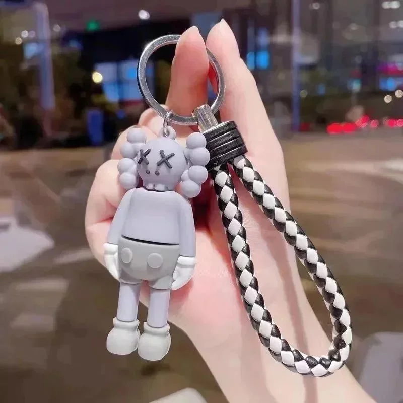 Other KAWS Keychain Grey Figure with Braided Strap Grey - 1