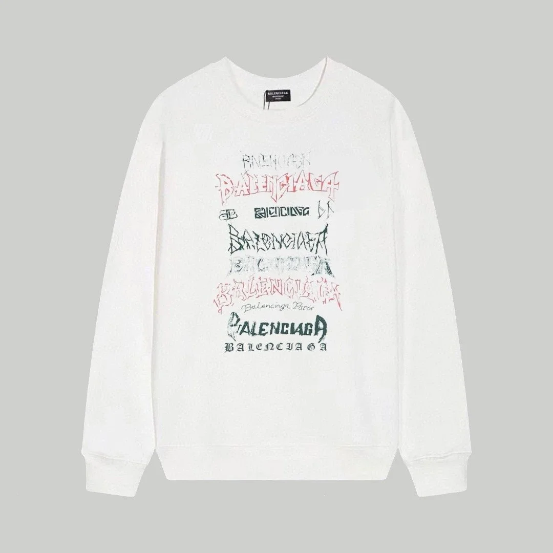 Balenciaga Balenciaga Printed Crewneck Sweatshirt White White - 1