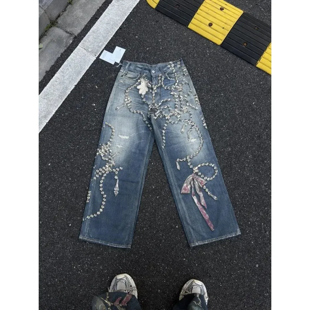 Maison Margiela Maison Margiela Replica Crystal Bow Jeans Blue