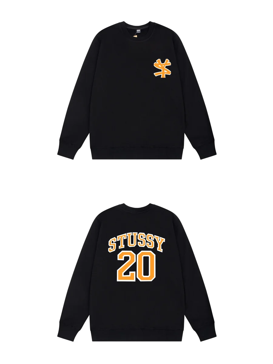 Stussy Stussy Stüssy 20 Black Crewneck Sweatshirt Black - 1