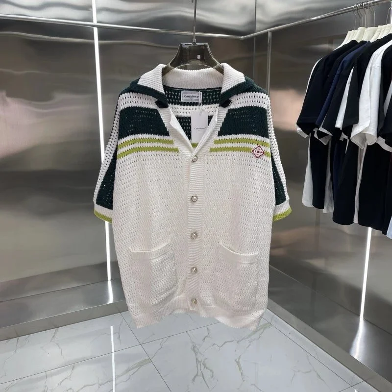 Other Knit Cardigan with Striped Sleeves in White/TZ White - 1