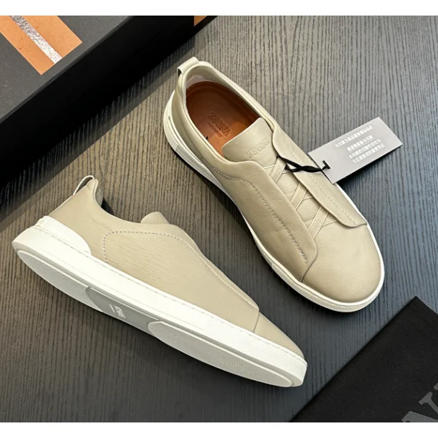 Prada Prada Leather Sneakers Beige Casual Shoes Beige - 1