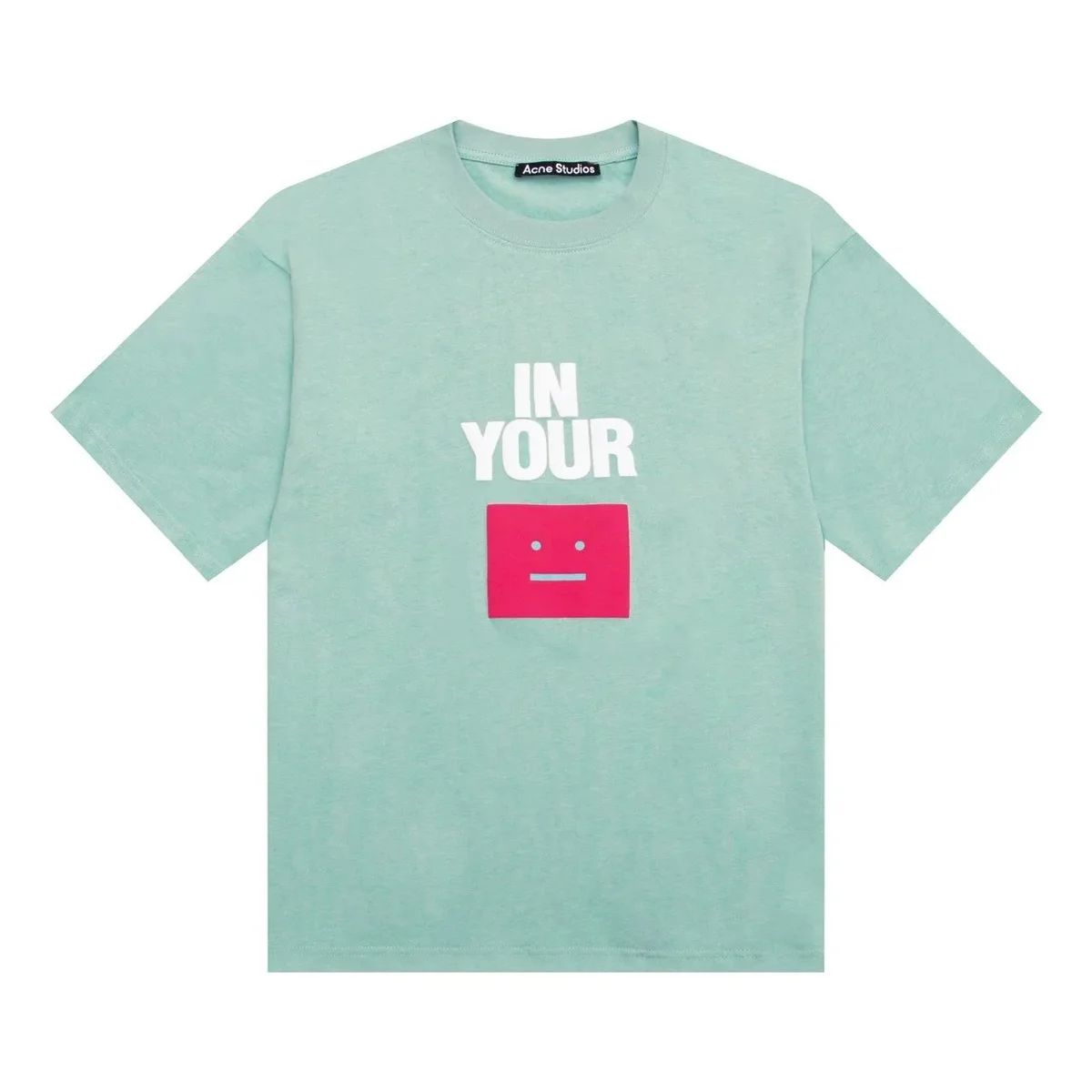 Acne Studios Acne Studios Face Mint Green/Red T-Shirt Green