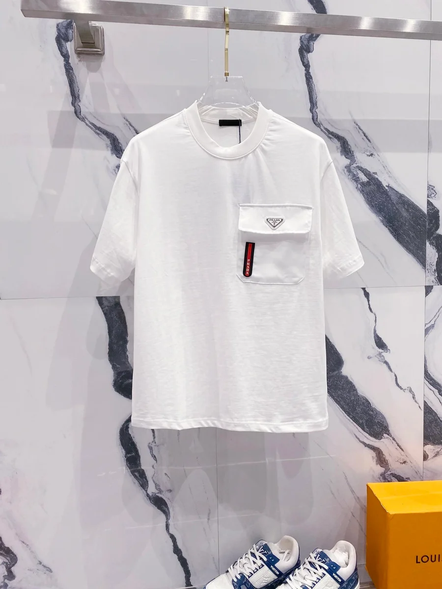 Prada Prada Triangle Logo White T-Shirt White