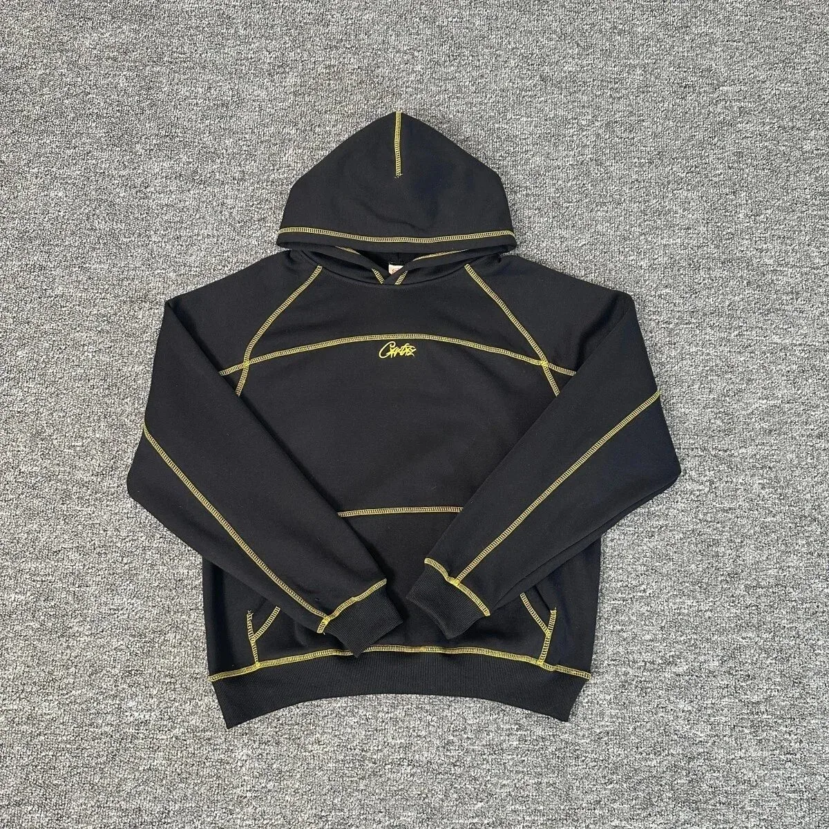 Other Black/Yellow Stitched Hoodie Black - 1