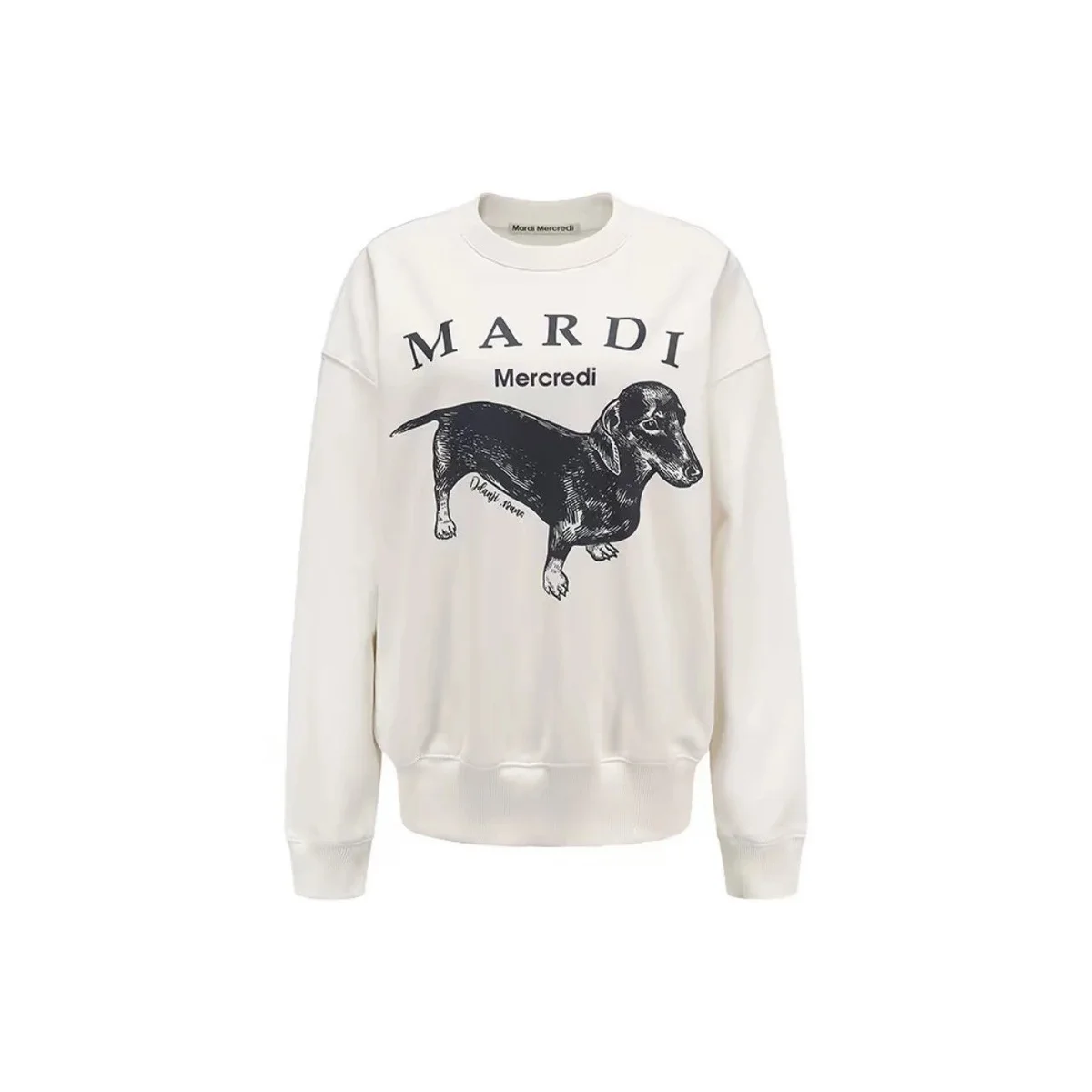 Mardi Mercredi Mardi Mercredi Cream Dachshund Print Sweatshirt Cream - 1