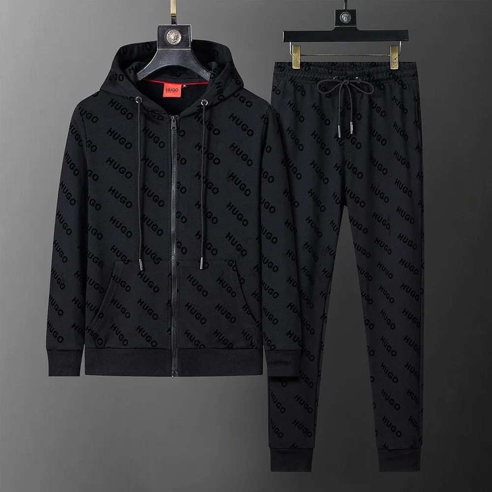 Hugo Boss Hugo All-Over Logo Tracksuit Set Black Black