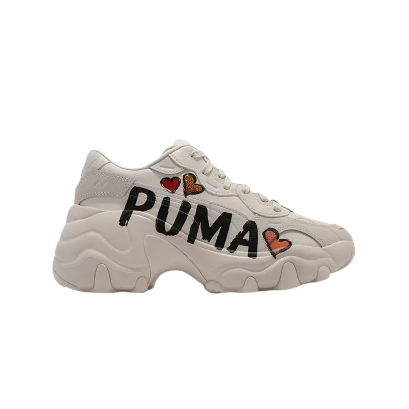 Puma Puma White with Red and Orange Hearts Sneaker White
