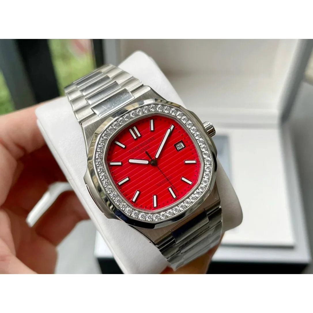 Patek Philippe Patek Philippe Nautilus Red Dial Steel Watch Red - 1