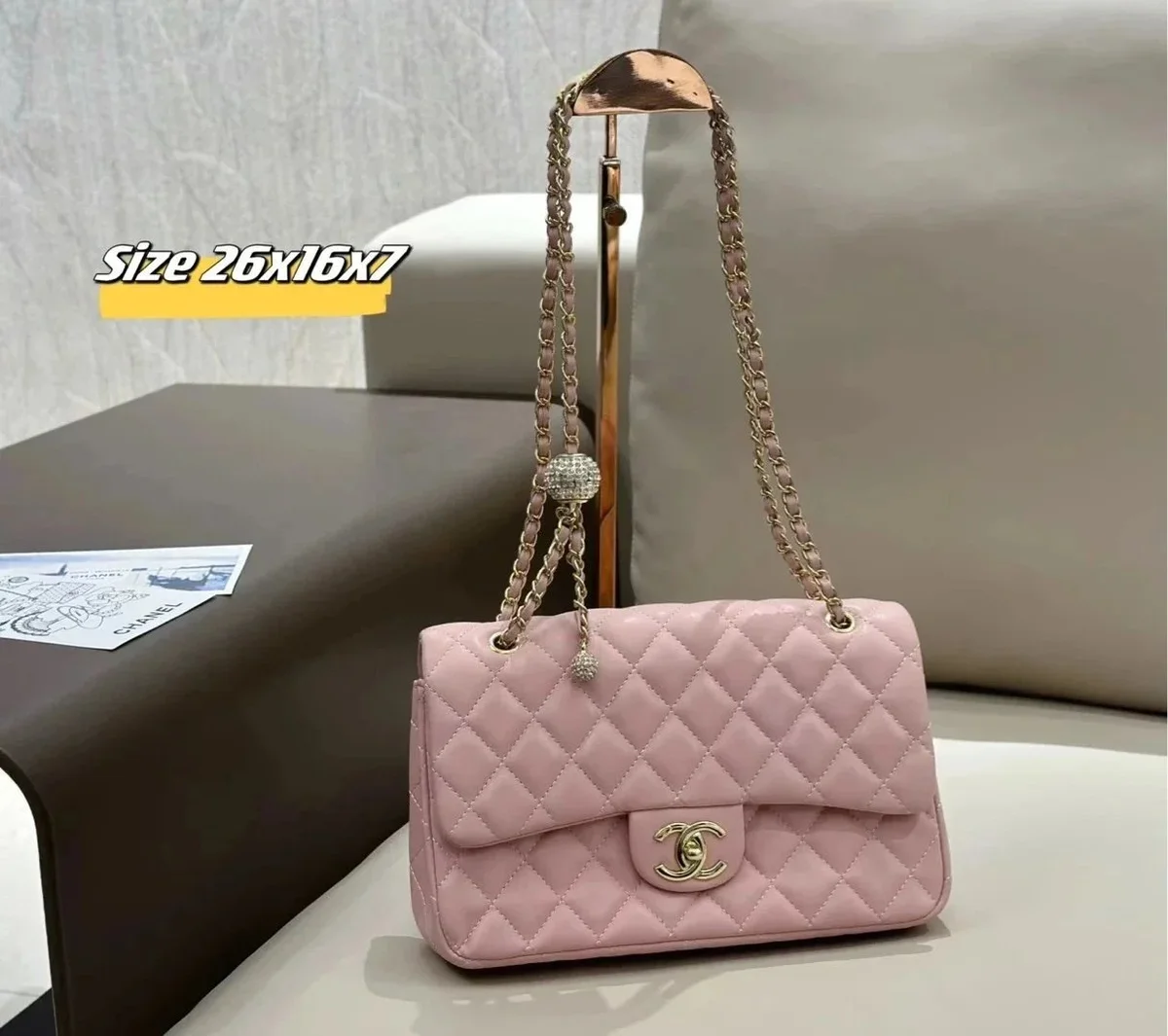 Chanel Classic Flap Pink Leather Handbag