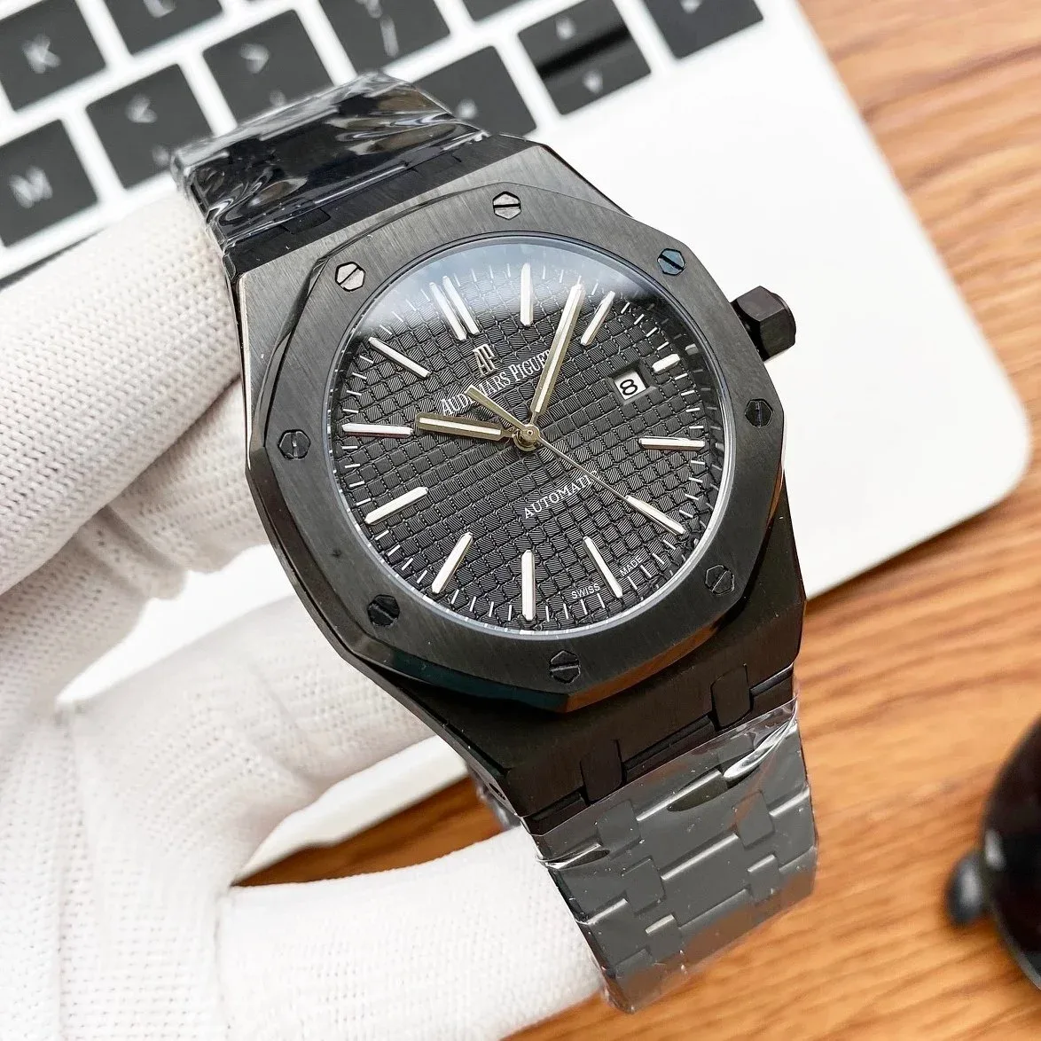 Audemars Piguet Audemars Piguet Royal Oak Black Steel Watch Black - 1