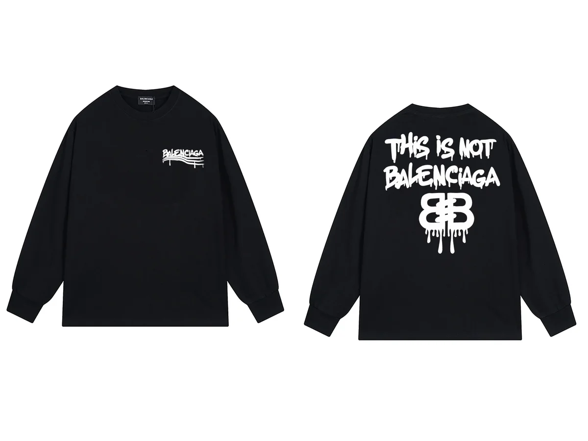 Balenciaga Balenciaga This Is Not Balenciaga Black Long Sleeve T-Shirt Black - 1