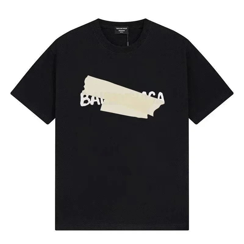 Balenciaga Balenciaga Taped Logo Black T-Shirt Black
