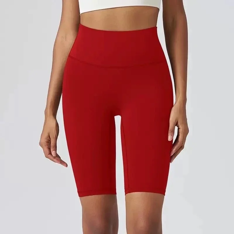 Other Rose Red High-Waisted Biker Shorts Red - 1