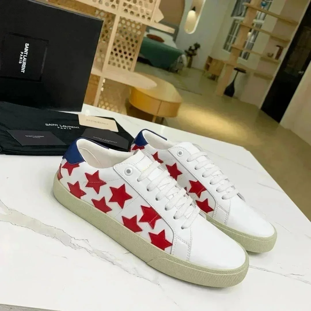 Saint Laurent Saint Laurent Star Print White/Red/Blue Sneakers White