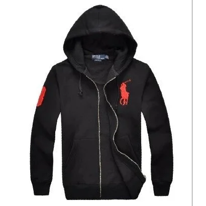 Polo Ralph Lauren Polo Ralph Lauren Black Red Logo Zip-Up Hoodie Black - 1