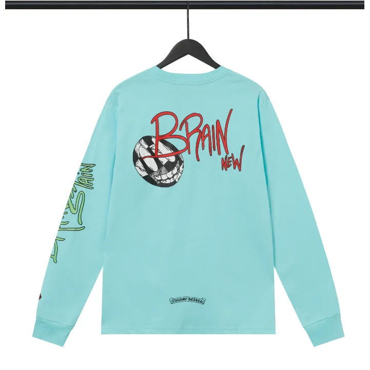 Other Light Blue Brain New Long Sleeve T-Shirt Blue - 1