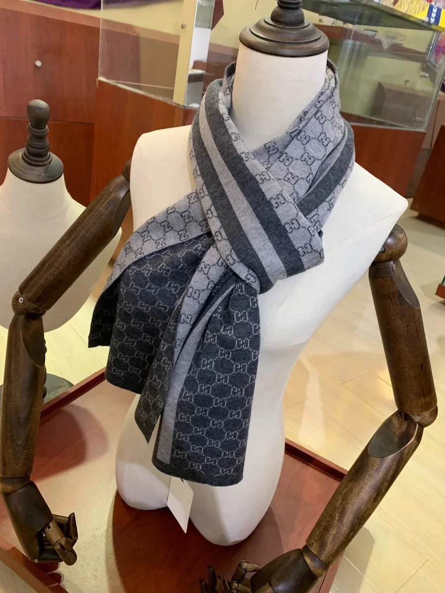 Gucci Gucci GG Monogram Grey/Charcoal Scarf Grey