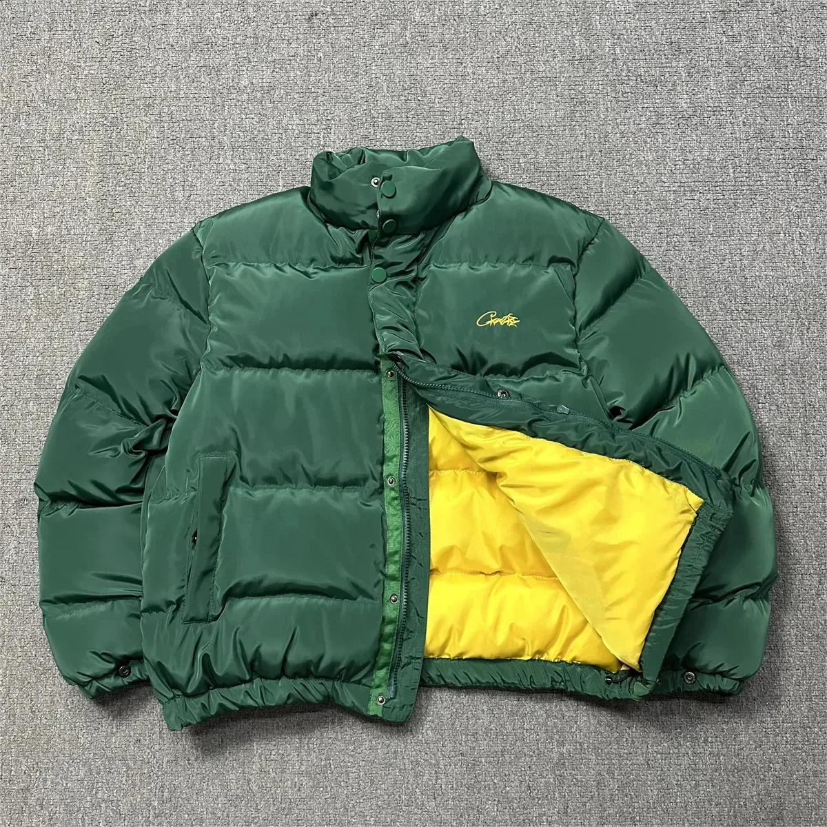 Corteiz Corteiz RTW Green/Yellow Puffer Jacket Green - 1