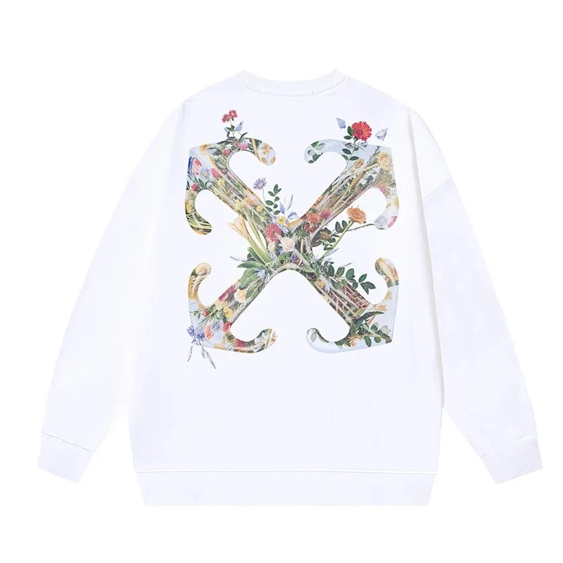 Off-White Off-White OW100 Arrow White Floral Sweatshirt White - 1